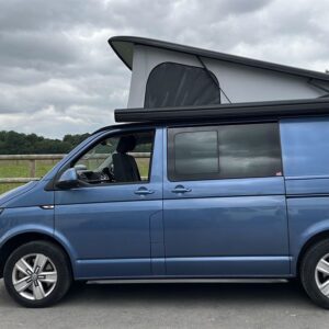 2024.06 VW T5 SWB Full Conversion Side View of Van with Elevating Roof Open