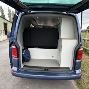 2024.06 VW T5 SWB Full Conversion Rear of Conversion from Outside