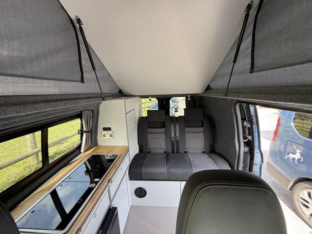 2025.08 Ford Custom Full Conversion SWB Inside View Looking Towards Rear of Van